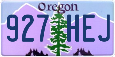 OR license plate 927HEJ