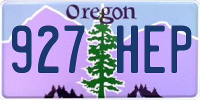 OR license plate 927HEP