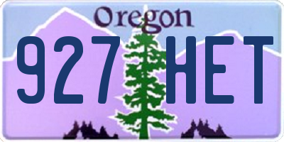 OR license plate 927HET