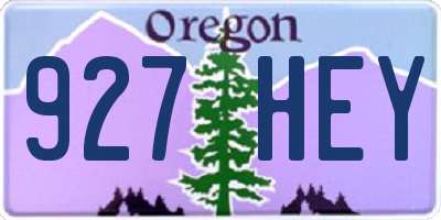 OR license plate 927HEY