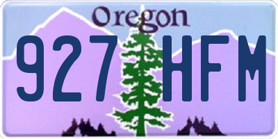 OR license plate 927HFM