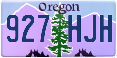 OR license plate 927HJH