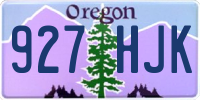 OR license plate 927HJK