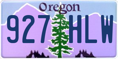 OR license plate 927HLW