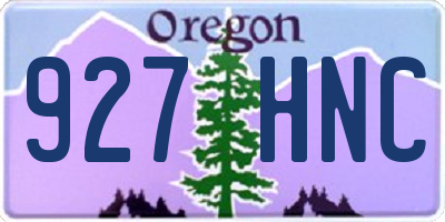 OR license plate 927HNC