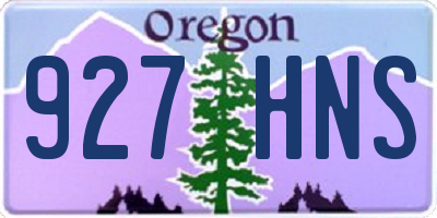 OR license plate 927HNS