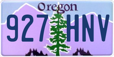 OR license plate 927HNV