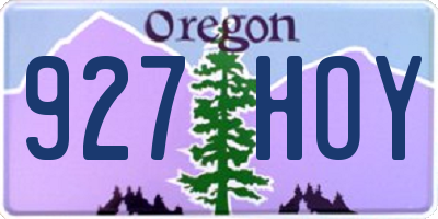 OR license plate 927HOY