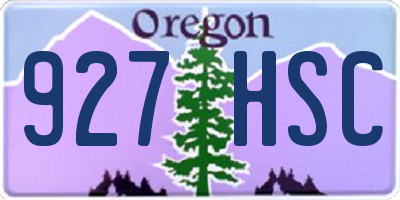 OR license plate 927HSC