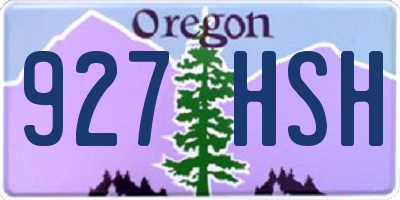 OR license plate 927HSH