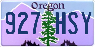 OR license plate 927HSY