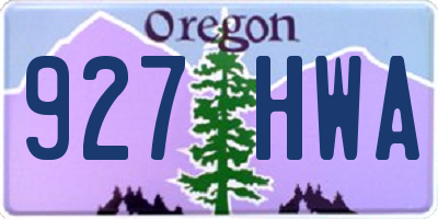 OR license plate 927HWA