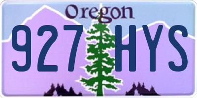 OR license plate 927HYS