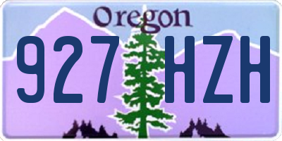 OR license plate 927HZH