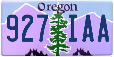 OR license plate 927IAA