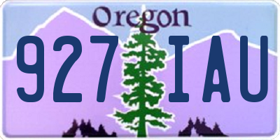 OR license plate 927IAU