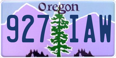 OR license plate 927IAW