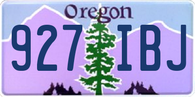 OR license plate 927IBJ