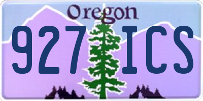 OR license plate 927ICS