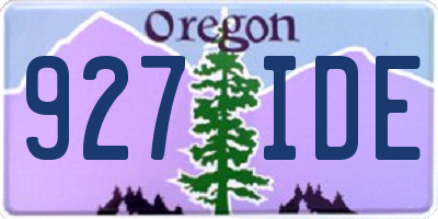 OR license plate 927IDE