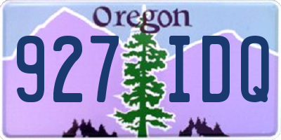 OR license plate 927IDQ