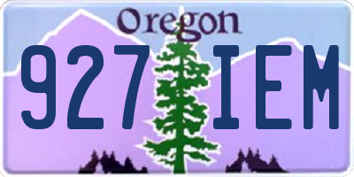 OR license plate 927IEM