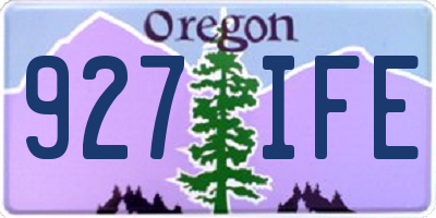 OR license plate 927IFE