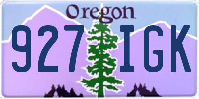 OR license plate 927IGK