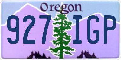 OR license plate 927IGP