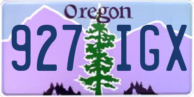 OR license plate 927IGX