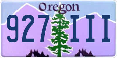 OR license plate 927III