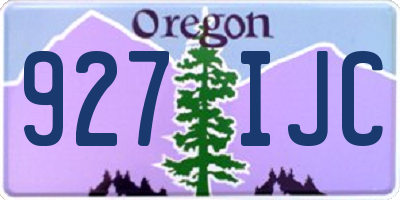 OR license plate 927IJC