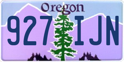 OR license plate 927IJN