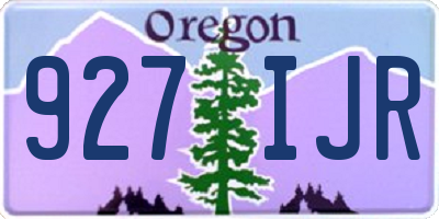OR license plate 927IJR