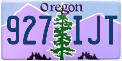 OR license plate 927IJT