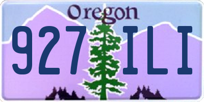 OR license plate 927ILI