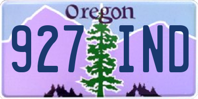 OR license plate 927IND