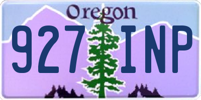 OR license plate 927INP