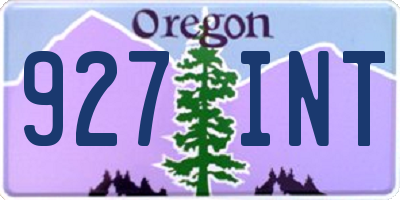 OR license plate 927INT