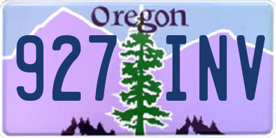 OR license plate 927INV
