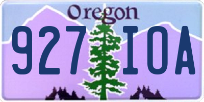 OR license plate 927IOA