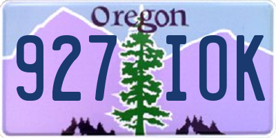 OR license plate 927IOK