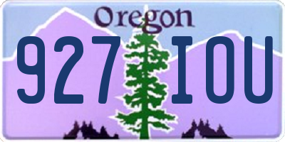 OR license plate 927IOU