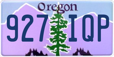 OR license plate 927IQP