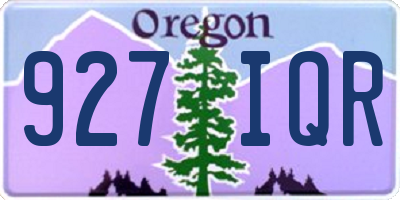 OR license plate 927IQR