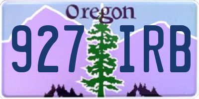 OR license plate 927IRB