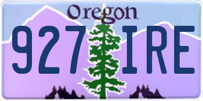 OR license plate 927IRE