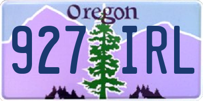 OR license plate 927IRL