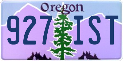 OR license plate 927IST