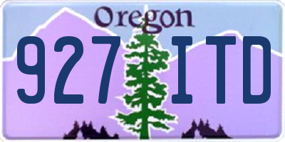 OR license plate 927ITD